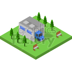 car garage isometric vector graphic clipart.