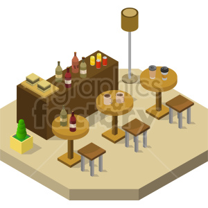 small bar isometric vector graphic clipart.