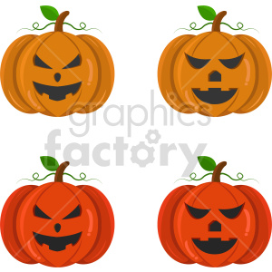 halloween pumpkins bundle vector graphic clipart.