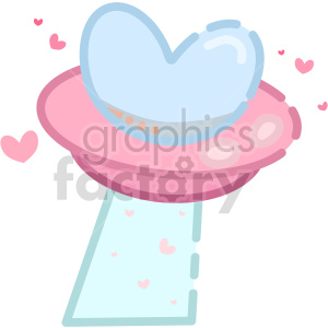 love spaceship vector graphic clipart.