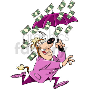 cartoon bull raining money clipart