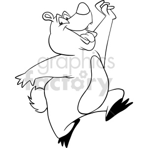 black and white cartoon bear clipart clipart. Commercial use image # 417773