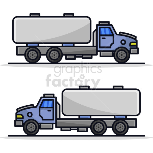 tanker semi truck vector graphic clipart.