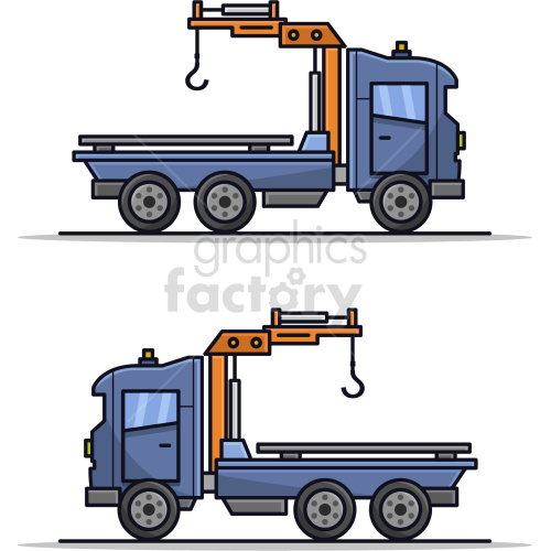 heavy tow truck vector graphic set clipart.