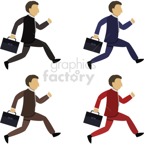 cartoon business guys running vector clipart clipart. Royalty-free image # 417989