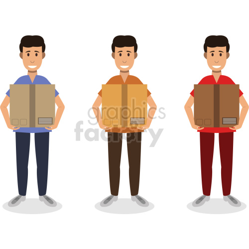 delivery man vector clipart .