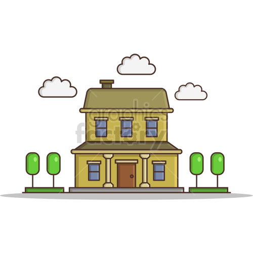 house flat icon graphic design clipart.