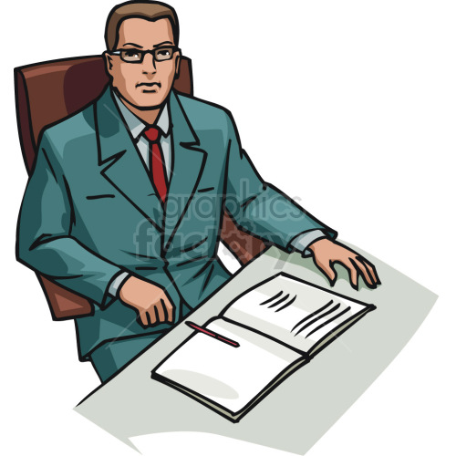 lawyer going over documents clipart. Royalty-free image # 418469