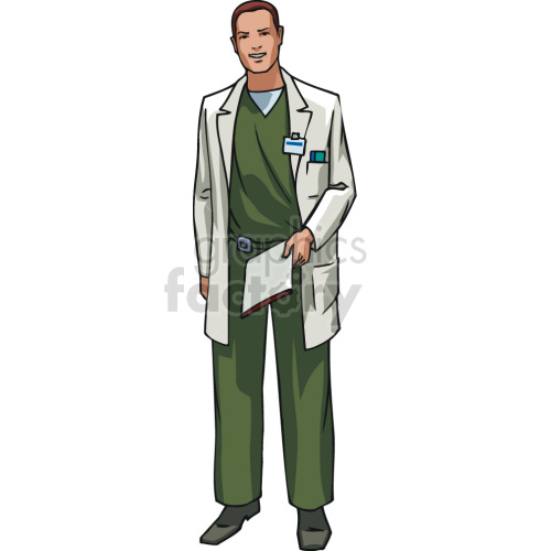 doctor holding medical records clipart. Commercial use image # 418637