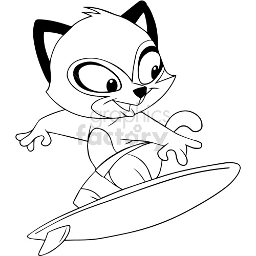 animals pet cartoon cat surfing
