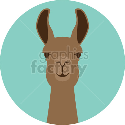 lama with circle background vector clipart