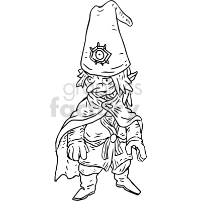 black and white magician clipart