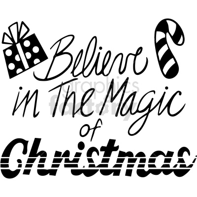 believe in the magic of Christmas vector clipart