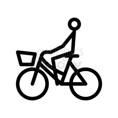 vector graphic of bicycle with basket icon
