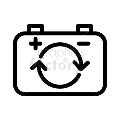 recycled car battery icon with timer