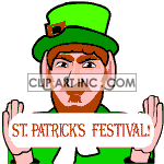 Animated leprechaun with banner animation. Commercial use animation # 120758