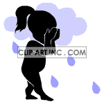 animated sad girl crying animation. Commercial use animation # 122200