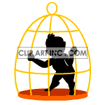 shadow man stuck in cage