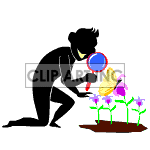   shadow people silhouette working work humans magnifying glass butterfly butterflies flower flowers  people-334.gif Animations 2D People Shadow 