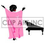 Animated pianist. clipart.