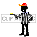 Animated referee flipping the coin. clipart. Commercial use image # 122663