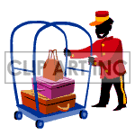   jobs090.gif Animations 2D People Shadow Animated bellboy pushing luggage vacation travel bellboys service hotel room
