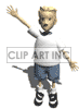 Animated boy in shorts and a t-shirt waving clipart. Royalty-free image # 123903