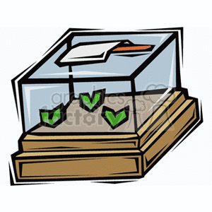 Miniature greenhouse terrarium with sprouts clipart. Commercial use icon # 128504