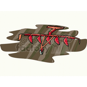 clipart - Large pull-behind farm plow.