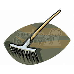 Large rake on soil clipart. Royalty-free image # 128634