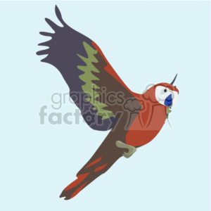 Red wing macaw clipart. Commercial use image # 128832