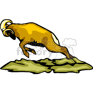 Charging mountain ram clipart. Royalty-free image # 129585