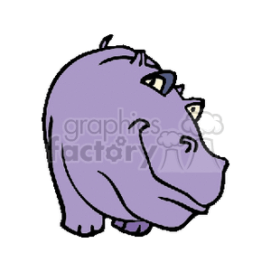 Silly purple hippo with smile clipart. Royalty-free image # 129733