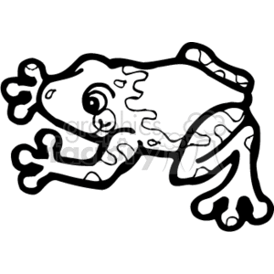 black and white tree frog clipart. Royalty-free image # 129970