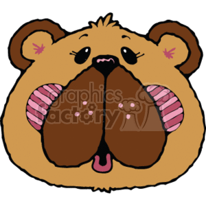 country style teddy bear bears brown   bear022PR_c Clip Art Animals Bears face stuffed