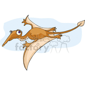 Cartoon flying teradactyl flying through the sky clipart. Royalty-free image # 130841