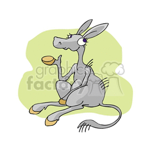 Cartoon donkey sitting down clipart. Commercial use image # 130865