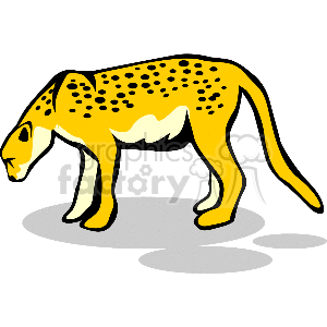 clipart - Abstract side profile of spotted leopard.