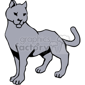 Gray cat standing on all fours clipart.