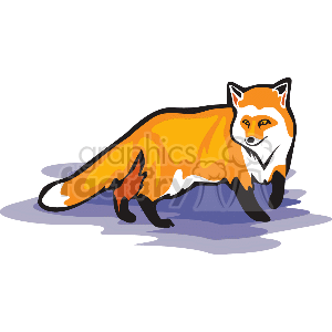 an orange fox clipart. Commercial use image # 131617