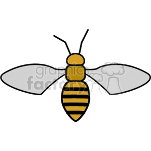 Bee with wings open clipart. Commercial use image # 132878