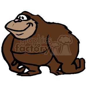 brown gorilla clipart. Royalty-free image # 133196