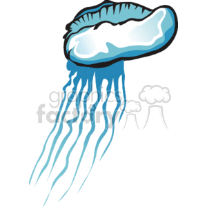 lt. blue and white jellyfish clipart. Commercial use image # 133666