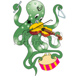 Musician Octopus clipart. Commercial use image # 133685