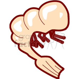 peach color shrimp outlined in dark red clipart. Commercial use image # 133740