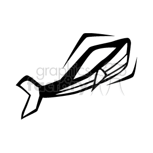 a blue whale in black and white clipart. Royalty-free image # 133791