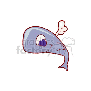 Cartoon whale spraying water clipart. Royalty-free image # 133793