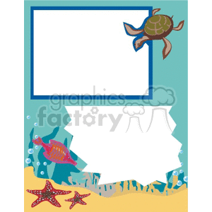 Underwater turtle frame clipart. Commercial use image # 134315