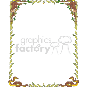 Monkey and snake border clipart. Commercial use image # 134321