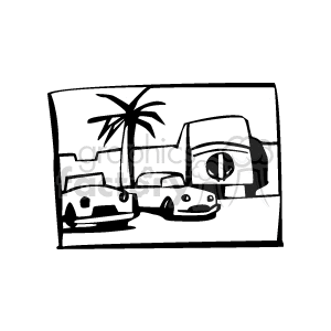   car cars tree trees palm restaurant buildings  restaurant500.gif Clip Art Buildings 
